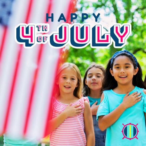 Children doing the pledge of allegiance to the american flag